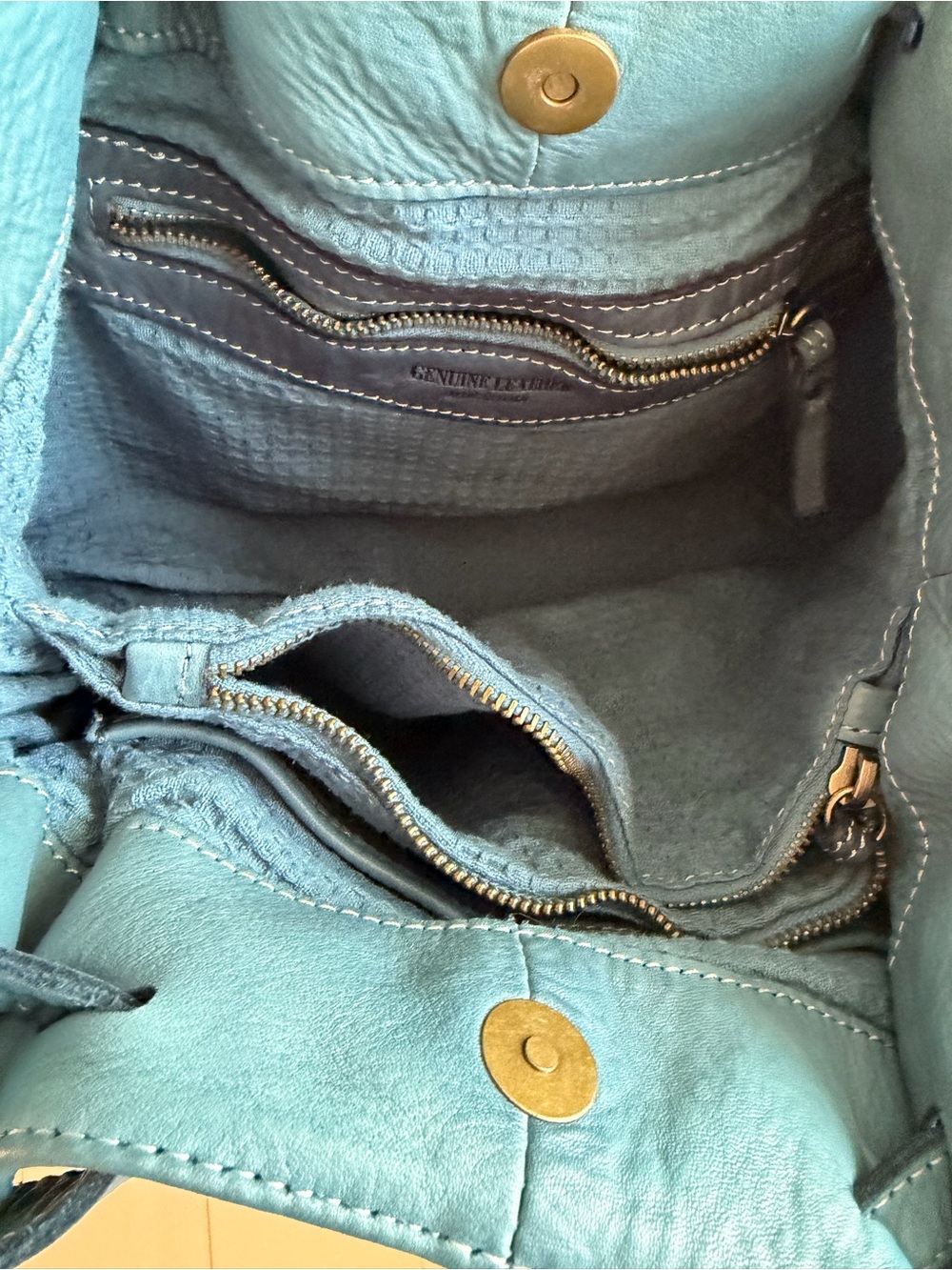 Roberta Firenze Woven Leather Tote Bag in Teal - Picture 4 of 5
